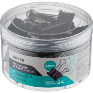 Prendedor de Papel Bazze Binder 32MM Preto - Imagem 1