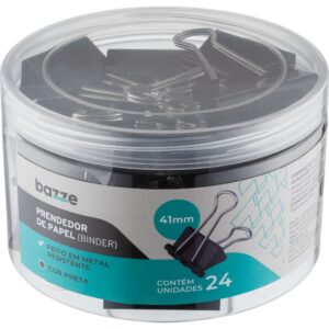 Prendedor de Papel Bazze Binder 41MM Preto - Imagem 1