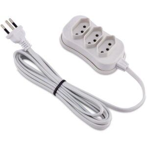 Extensao Eletrica Tripolar 1M 3 Tomadas Slim Br - Imagem 1
