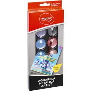 Aquarela Escolar Metalica Artist 12CORES - Imagem 2