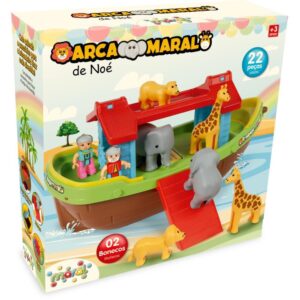 Brinquedo Educativo Barco Arca de Noe C/Bonecos - Imagem 2