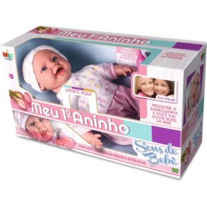 Boneca com Mecanismo Meu 1 Aninho Sons de Bebe 45CM - Imagem 2