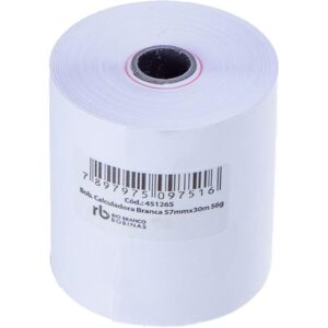 Bobina Calculadora 57MMX30M 56G 1 Via Branca - Imagem 3