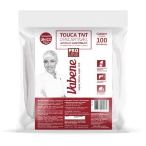 Touca Descartavel Sanfonada 20CM 100%TNT Branca - Imagem 1