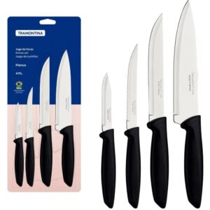 Faca Jogo Plenus 4PCS Inox Cabo Pto - Imagem 1