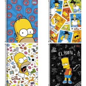 Caderno 10X1 Capa Dura The Simpsons 160FLS. - Imagem 1