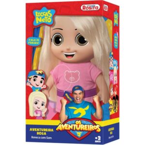 Boneco e Personagem Aventureira Rosa 14 Frases 27C - Imagem 2