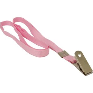 Cordao para Cracha Tecido Rosa C/Presilha Jacare - Imagem 1