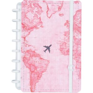 Caderno Inteligente A5 Mapa Mundi Rosa By Gocase 80FL - Imagem 1
