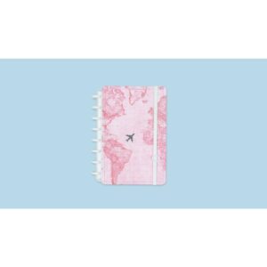 Caderno Inteligente A5 Mapa Mundi Rosa By Gocase 80FL - Imagem 4
