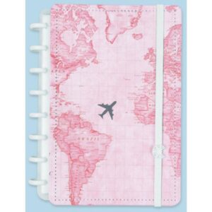 Caderno Inteligente A5 Mapa Mundi Rosa By Gocase 80FL - Imagem 5