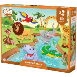 Quebra-Cabeca Cartonado Festa dos Animais 60PCS - Imagem 1