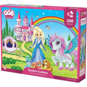 Quebra-Cabeca Cartonado Sonho de Princesa 200 Pecas - Imagem 1