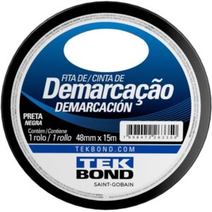 Fita para Demarcacao de Solo PVC Preta 48MMX15M - Imagem 1