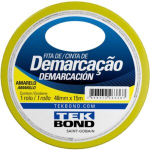 Fita para Demarcacao de Solo PVC Amarela 48MMX15M - Imagem 1