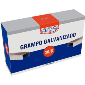 Grampo para Grampeador 26/6 Galvanizado 1000 Grampos - Imagem 1