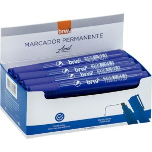 Pincel Marcador Permanente Ponta Chanfrada Azul - Imagem 1