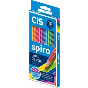 Lapis de Cor Redondo Cis Spiro Madeira 12CORES - Imagem 1