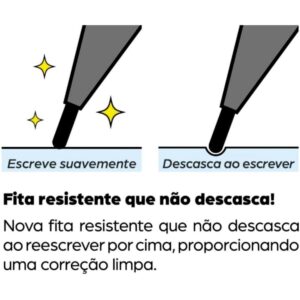 Corretivo em Fita Corretion Tape 6M Azul C/Refil - Imagem 5