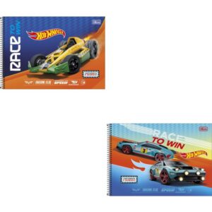 Caderno Desenho Univ Capa Dura Hot Wheels 80FLS. - Imagem 1