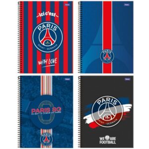 Caderno 10X1 Capa Dura Paris Saint Germain 160FLS. - Imagem 1