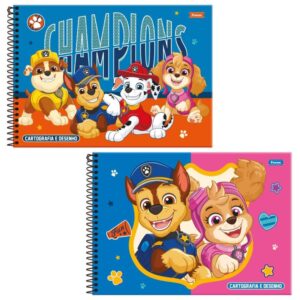 Caderno Desenho Univ Capa Dura Patrulha Canina 80FLS. - Imagem 1