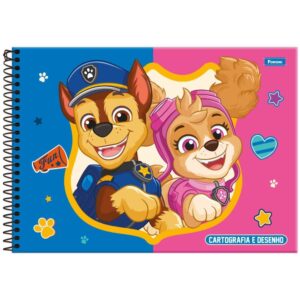 Caderno Desenho Univ Capa Dura Patrulha Canina 80FLS. - Imagem 3