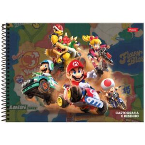 Caderno Desenho Univ Capa Dura Super Mario Bros 80FLS. - Imagem 2
