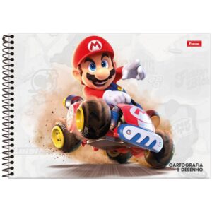 Caderno Desenho Univ Capa Dura Super Mario Bros 80FLS. - Imagem 3