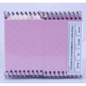 Caderneta Apontamento 1/16 Rosa C.d Espiral 64FLS. - Imagem 2