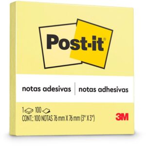 Bloco de Recado Post-It 76X76MM Amarelo 100FLS. - Imagem 1