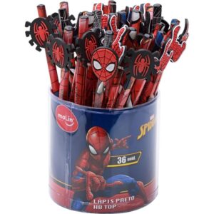 Lapis Preto Redondo Decorado Spiderman Top Hb - Imagem 1