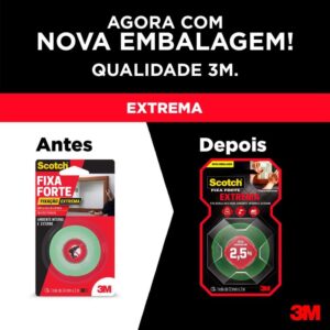 Fita Fixa Forte Espuma Extrema ate 2,5KG 12X2M - Imagem 2