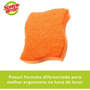 Esponja para Limpeza Scotch Brite Nao Risca-Laranja - Imagem 2