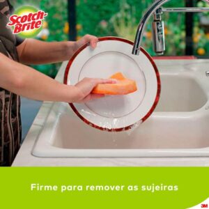 Esponja para Limpeza Scotch Brite Nao Risca-Laranja - Imagem 4