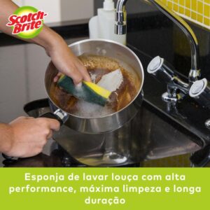 Esponja para Limpeza Scotch Brite Cozinha-Verd/Amar - Imagem 2