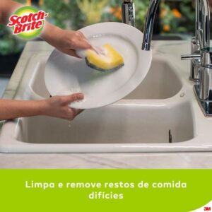 Esponja para Limpeza Scotch Brite Cozinha-Verd/Amar - Imagem 4