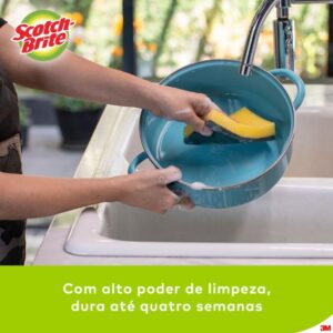 Esponja para Limpeza Scotch Brite Cozinha-Verd/Amar - Imagem 5