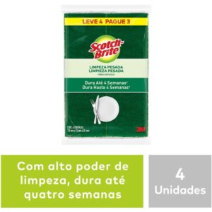 Esponja para Limpeza Scotch Brite Cozinha-Verd/Amar - Imagem 6