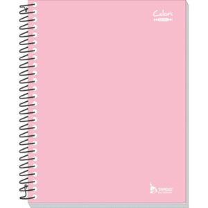 Caderno Espiral 1/4 Capa Dura Neutro Rosa 200FLS. - Imagem 1