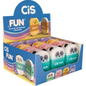 Apontador com Deposito Decor. Cis Fun C/Borracha 4 Modelos - Imagem 1