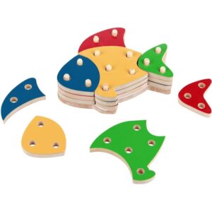 Brinquedo para Montar Peixe Mdf Troque/Encaixe 16PCS - Imagem 2