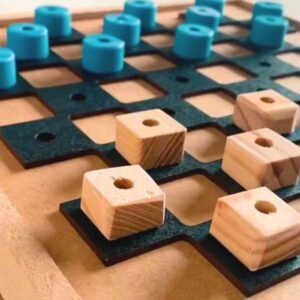 Jogo de Tabuleiro Braille Dama de Madeira - Imagem 2