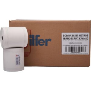 Bobina Termica 80MMX80M Branca 48G. - Imagem 1