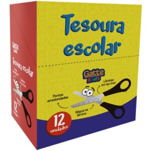 Tesoura Escolar Inox Cabo Preto 13CM - Imagem 1