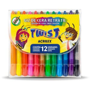 Giz de Cera Jumbo Retratil Twist 12 Cores - Imagem 1