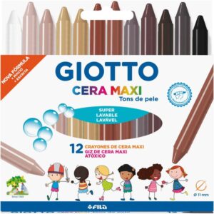 Giz de Cera Fino Giotto Maxi Tons de Pele 12COR - Imagem 1