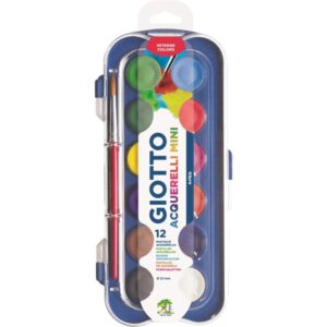 Aquarela Escolar Giotto Mini 12 Cores 23MM - Imagem 1