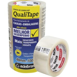 Fita para Empacotamento Qualitape 48MMX100M. Transpar. - Imagem 1