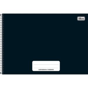 Caderno Desenho Univ Capa Dura Pepper 80FLS. Preto Univ Horiz - Imagem 1